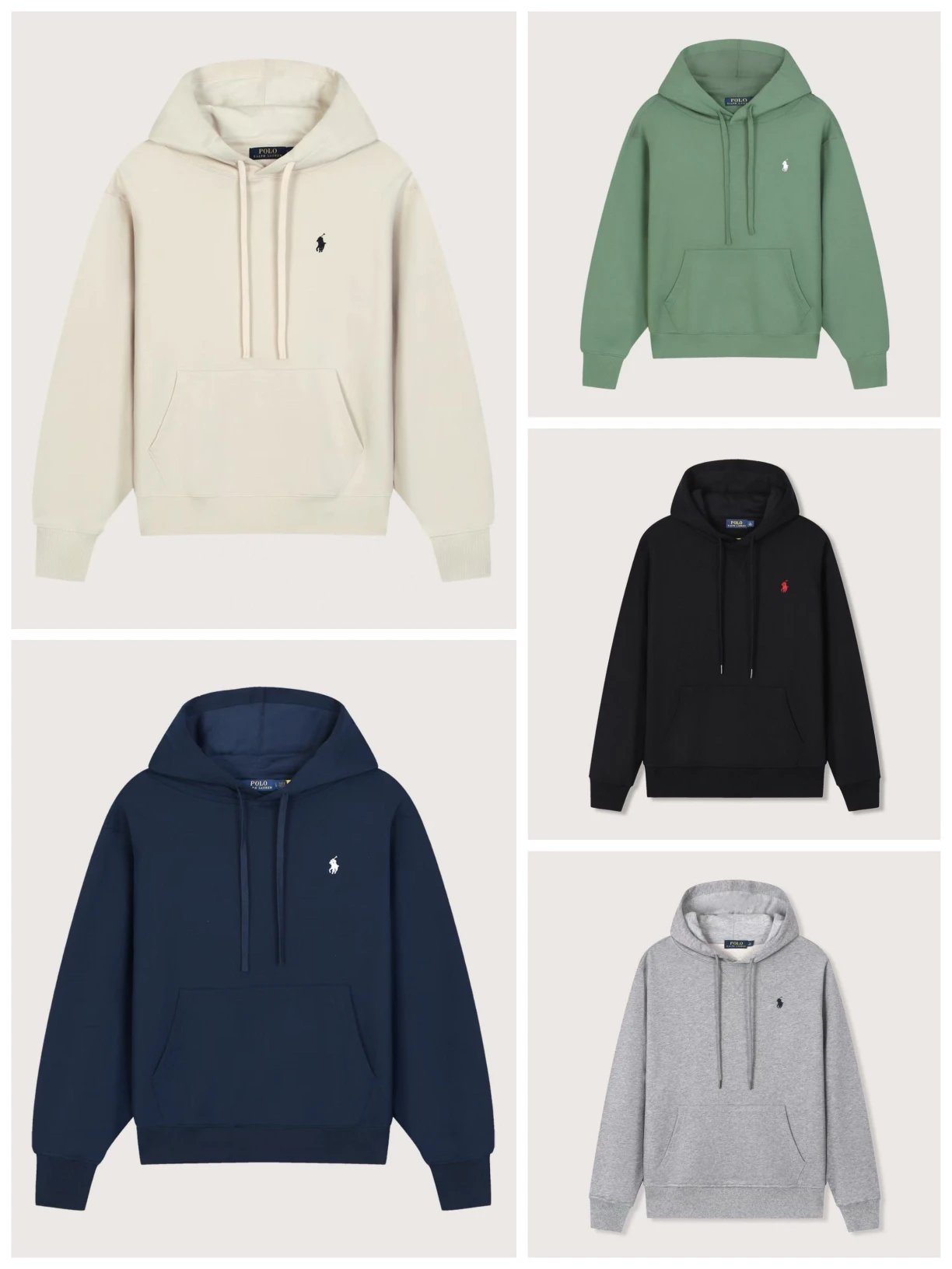 Polo Ralph Lauren Small Pony Logo Basic Hoodies 5 Colors