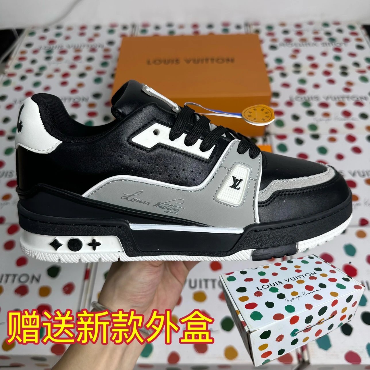 Louis Vuitton Trainer 2nd Gen Black Gray Sneakers