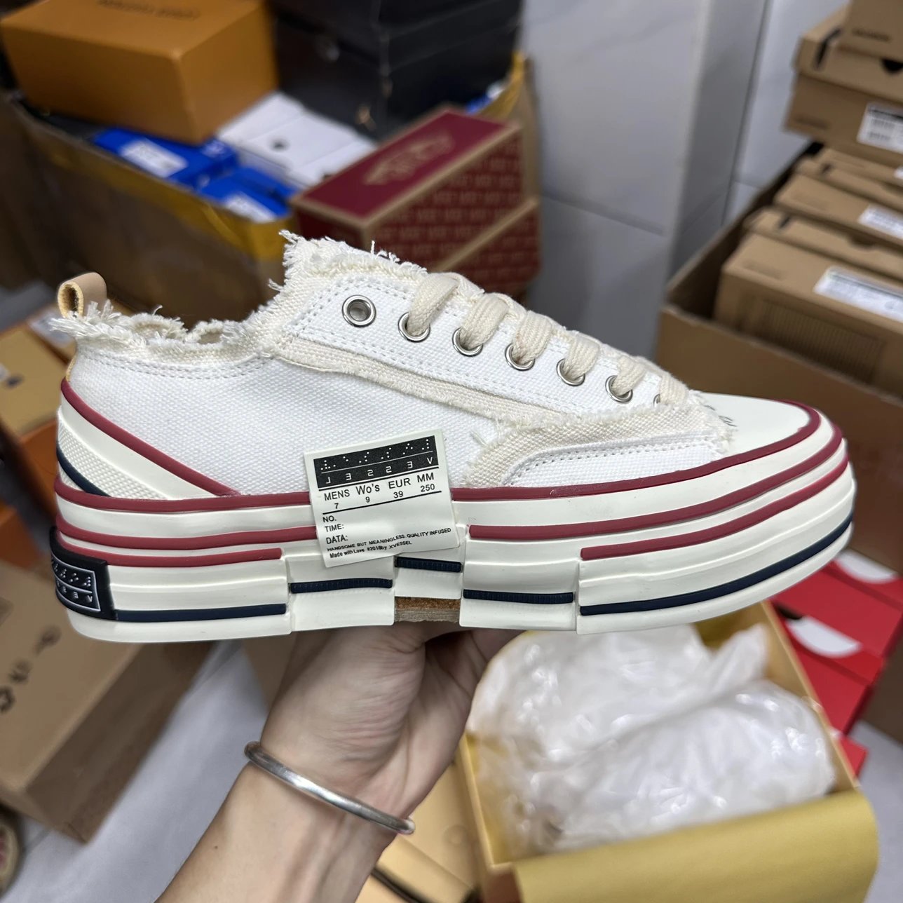 VESSEL G.O.P Lows Corduroy White Canvas Sneakers