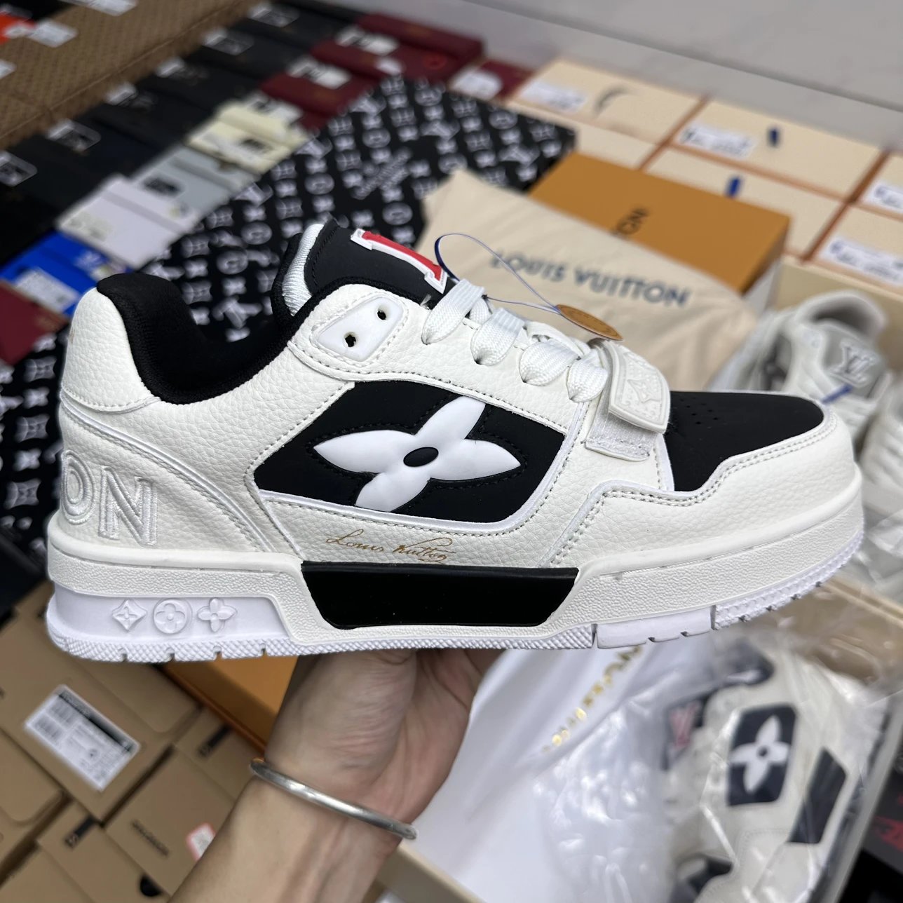 Louis Vuitton 2025 Black White Trail Sneakers
