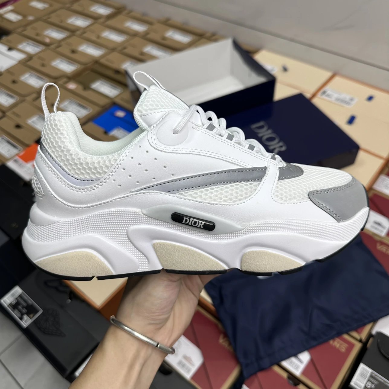 【 Multi color optional 】 Exclusive version/with accessories/Dior B22 leather textile shock-absorbing, anti slip, wear-resistant life height increasing casual shoes for men, NEO sports and casual round toe comfortable and versatile running shoes, sports shoes, casual shoes, and trendy shoes!