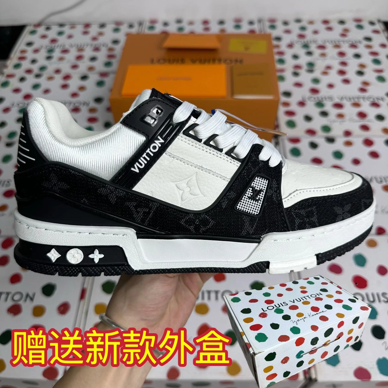 Louis Vuitton Trainer Black White Panda Sneakers