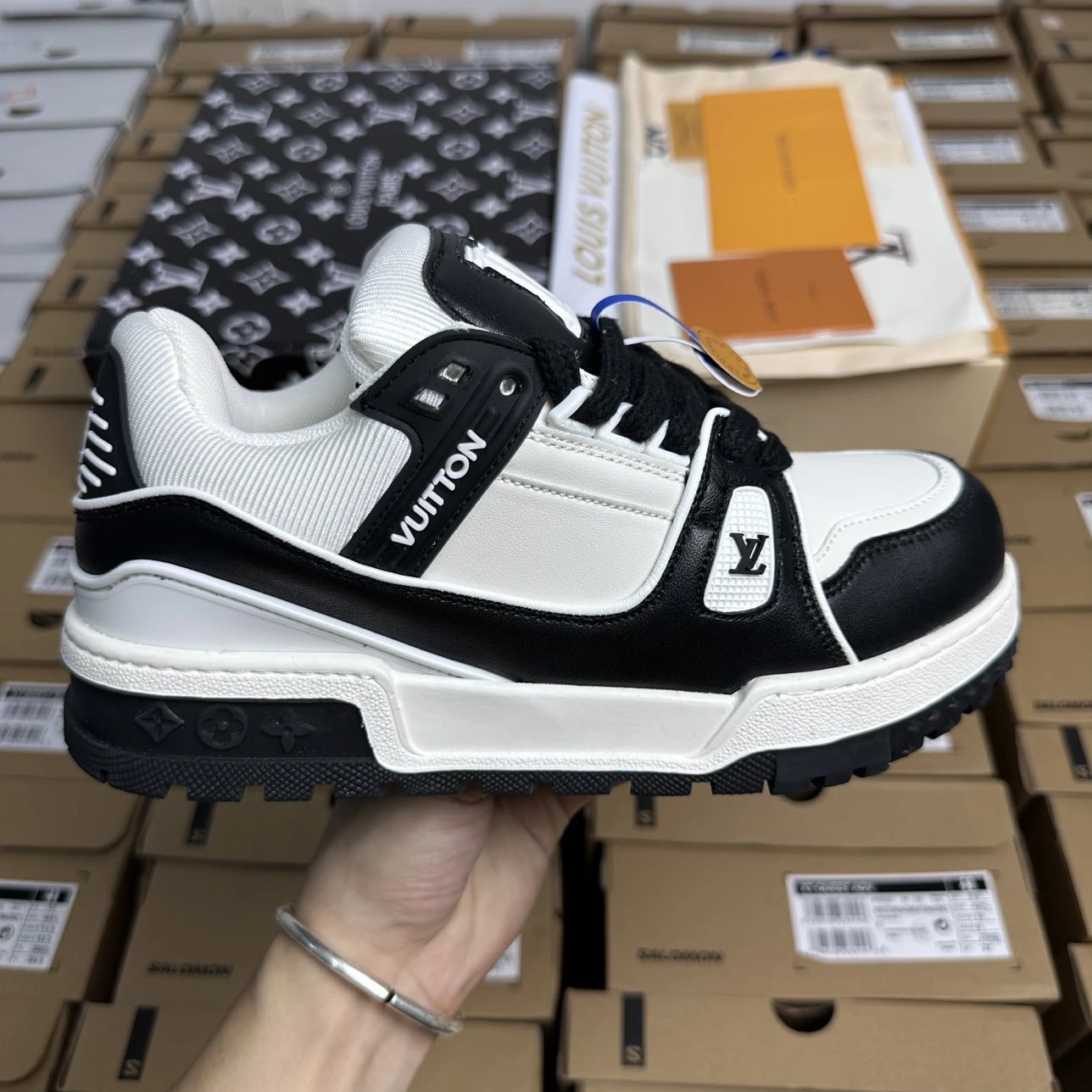 Louis Vuitton Trainer Black White Panda Sneakers