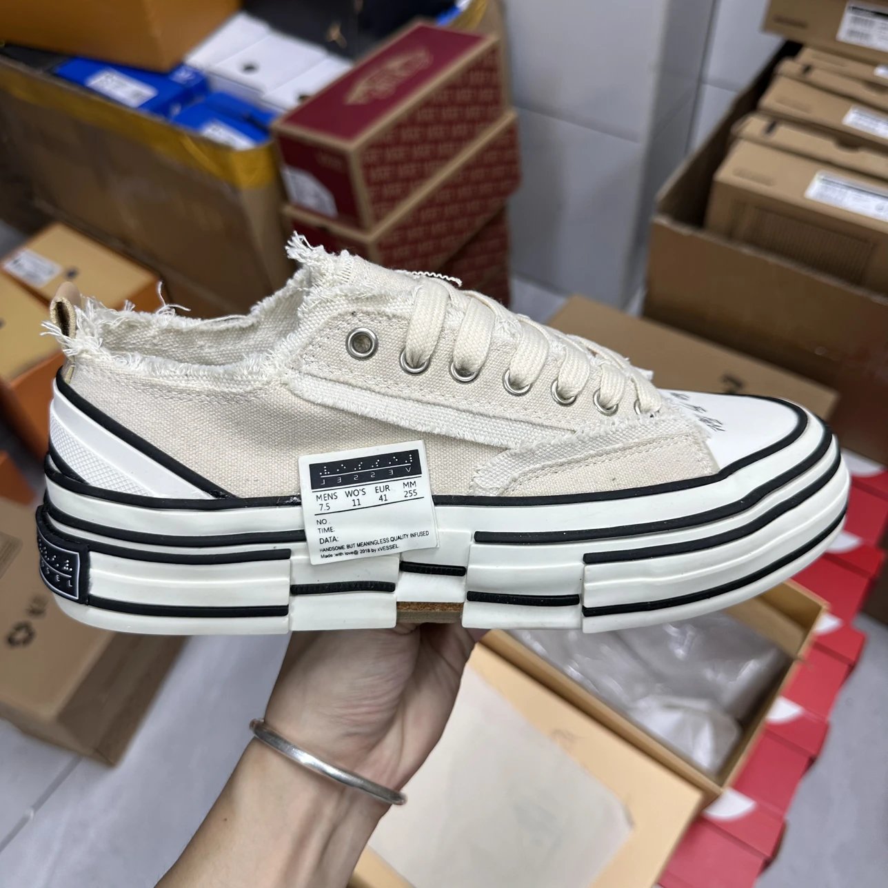 VESSEL G.O.P Lows Off White Corduroy Canvas Sneakers