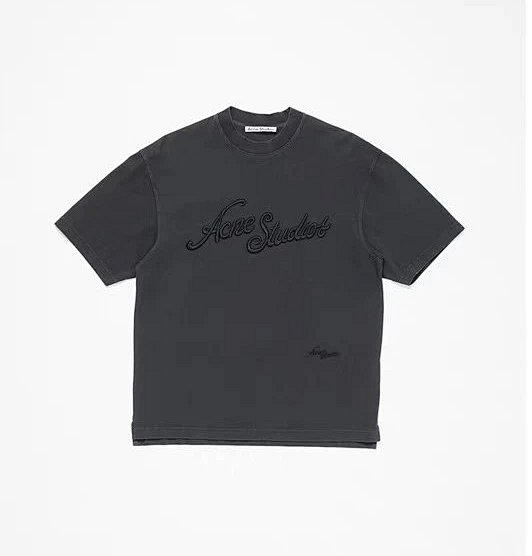 JUDX Ac 25ss Garment-Dyed Washed Vintage 3D Embroidery Short-Sleeve T-Shirt