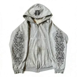 thumbnail for [Super Rare] 8pm Autonomy Chrome 90's OLD Gray Sword Kirin Arm Horseshoe Zip Hoodie