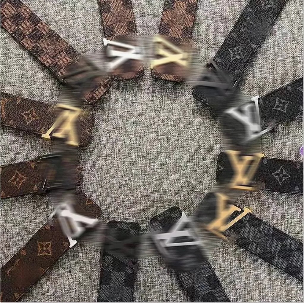 Louis Vuitton Monogram Brown Black Checkered Classic Belt