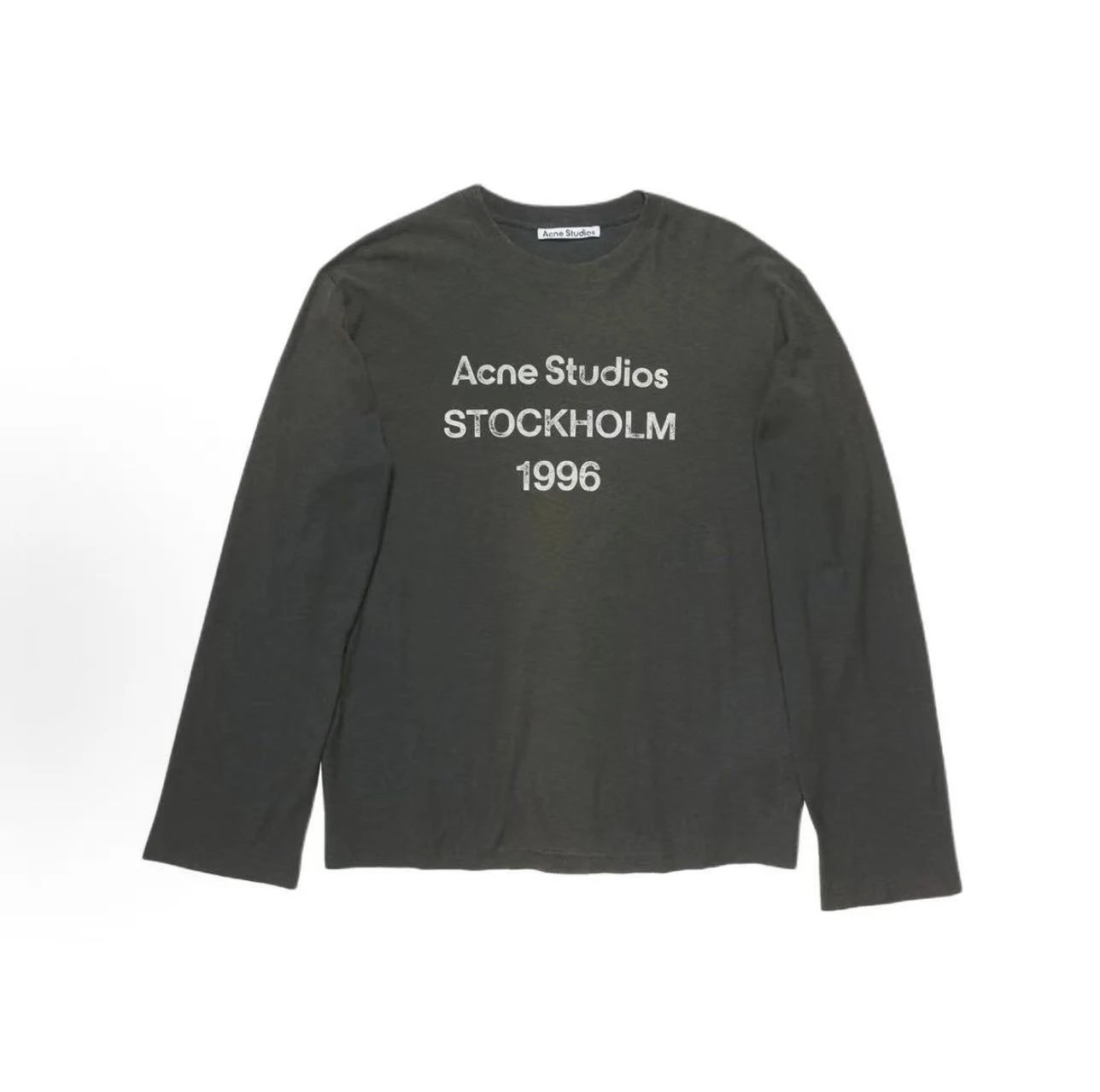 【 In stock/YB consistent cotton and linen material 】 Ac 1996 series letter printed pattern loose fit pullover round neck long sleeved unisex 【 Non v delayed by one hour 】