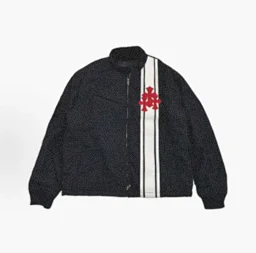 thumbnail for [In Stock, Instant Shipping, Exclusive Silver-Plated Version] Independent Cross-Patch Leather Zipper Loose Jacket Cotton Jacket
