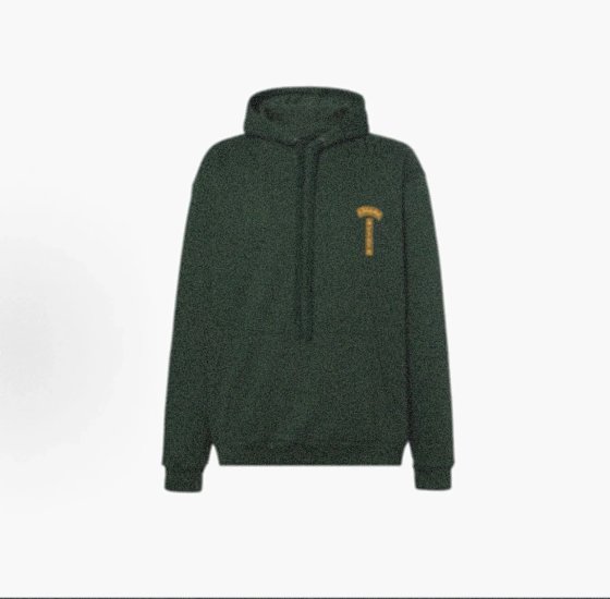 Exclusive spot: 925 pure silver with independent Sanskrit letter printing hooded sweatshirt for men and women in green color