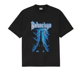 thumbnail for [Exclusive Breakthrough] B brand 26SS Lightning Tower printed short-sleeve T-shirt digital with double-layer screen printing process