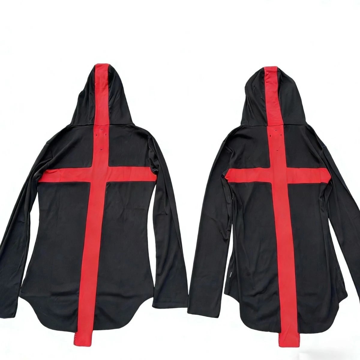 [In Stock] LGB Authentic Replica Visual Kei Red Cross Trench Coat - Wear It and Become a Devotee of the Cross God
