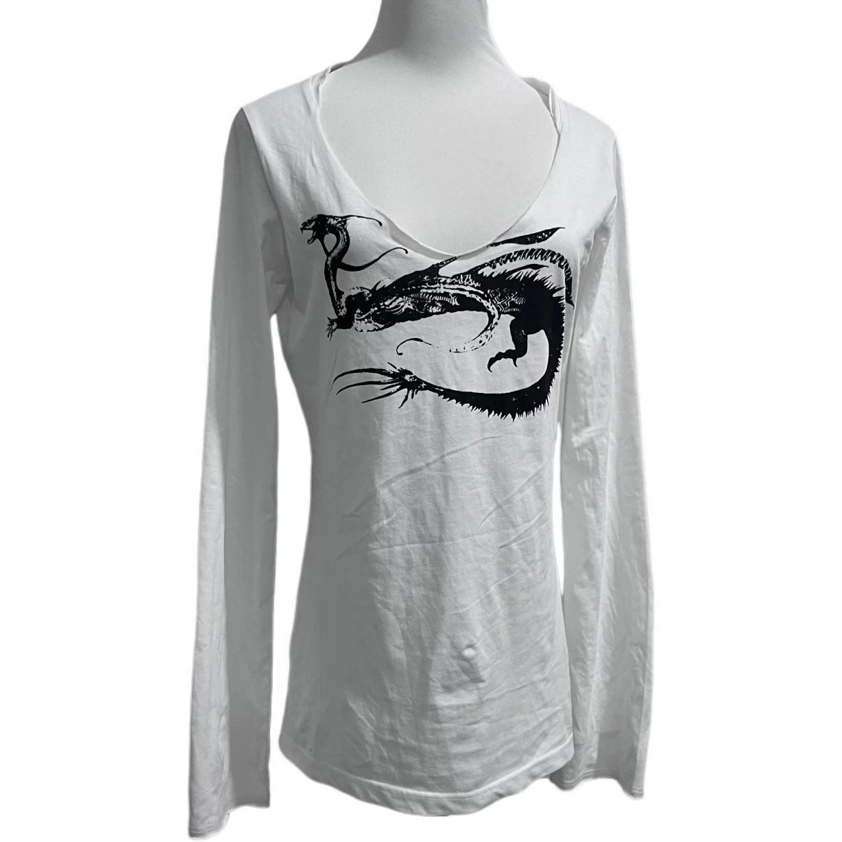 In Stock Moyu Original Design Visual Kei LGB White Dragon Long Sleeve High Quality Student Price You Know What It Is
