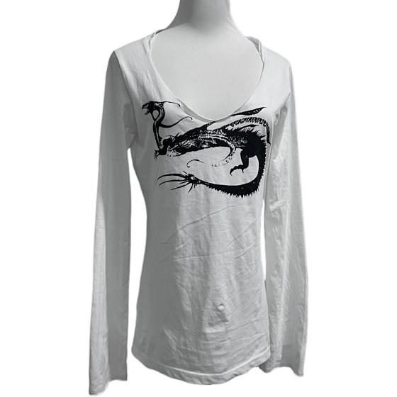 In Stock Moyu Original Design Visual Kei LGB White Dragon Long Sleeve High Quality Student Price You Know What It Is