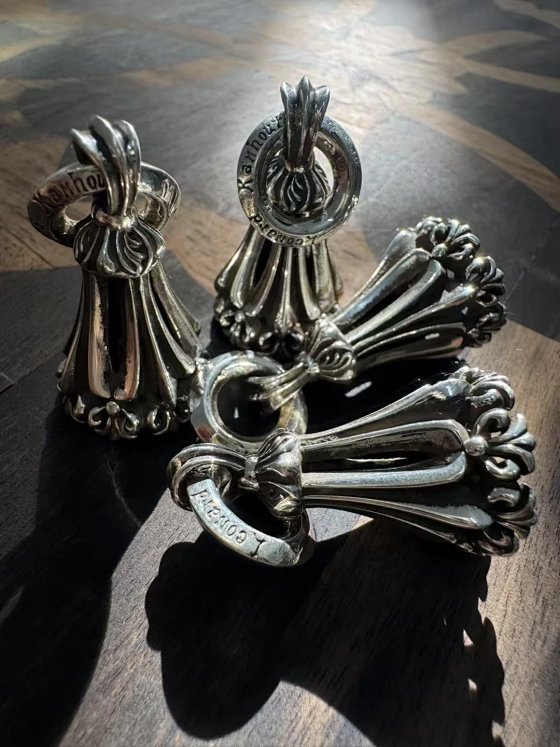 Auk Silver Jewelry Chrome Bell Bell Bell Medium Pendant 【 In Stock 】