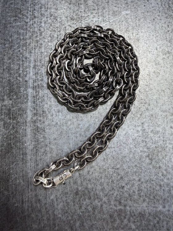 Iven Silver Cross Paper Chain Letter Necklace (Steel Mold Made) (In Stock, Ships Immediately)
