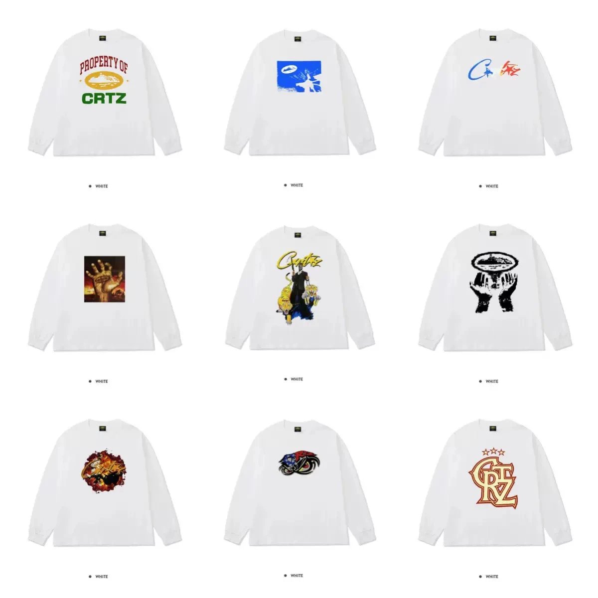 Corteiz Graphic Crewneck Sweatshirt Collection — Black and White product photo 2