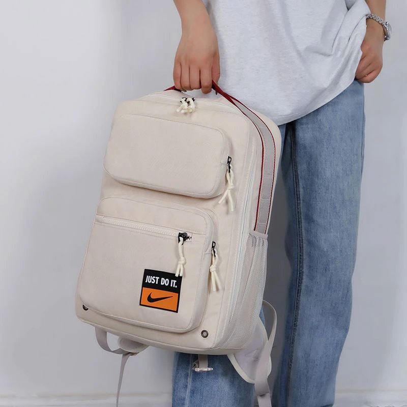 Nike Graphic Print Gray Dual-Zip Backpack - 3