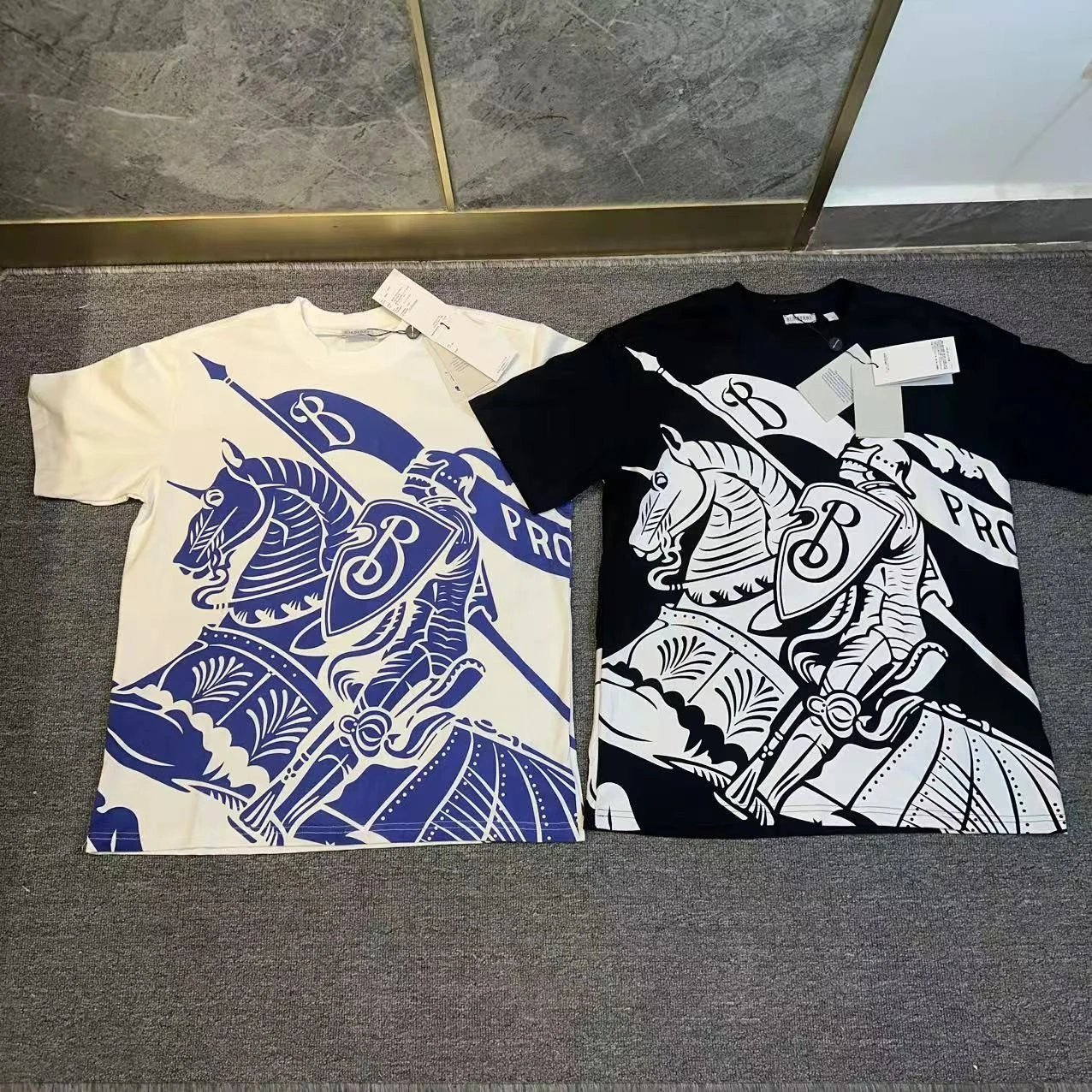 BBR Burberry Horse Polo Tee Ships Same Day | Triple Labels, Four Hang Tags | 310g Heavyweight Double-Stitched Pure Cotton | Guangzhou Top-Grade Quality | 10K+ Units In Stock | What You See Is What You Get