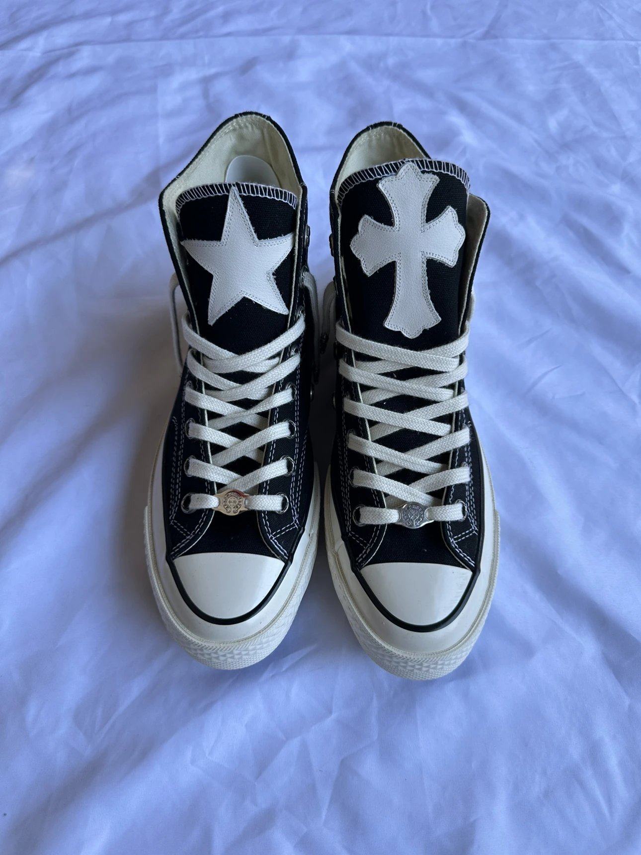 AiChiYangMei Chrome Hearts Converse Remake Converse x Chrome Hearts High-Top Canvas Shoes Custom