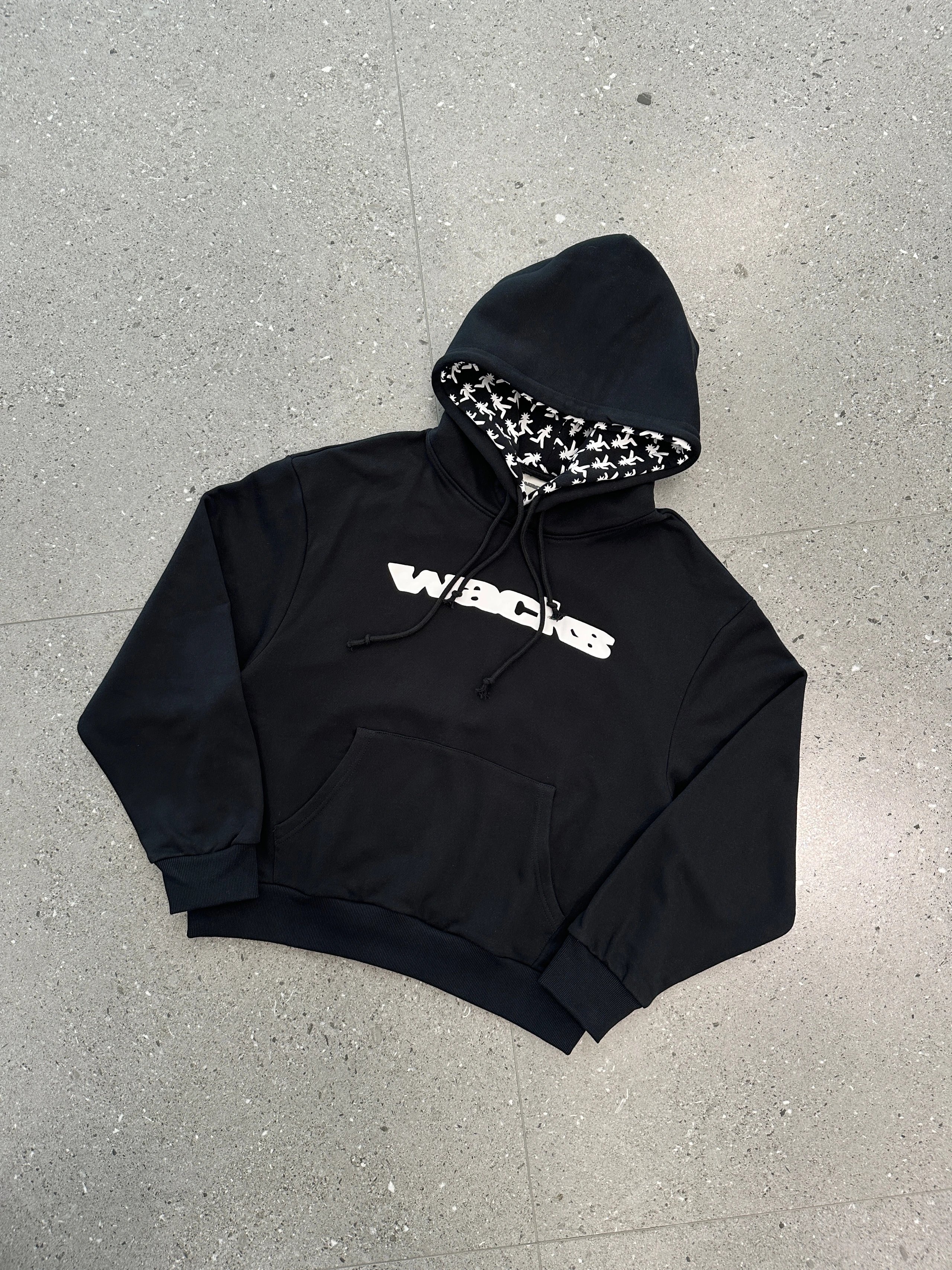 WACKO MARIA Black Graphic Print Hooded Sweatshirt