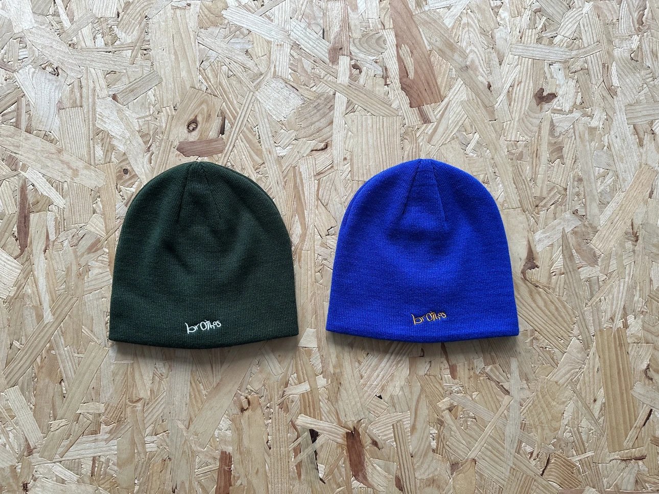 Brooks Green and Blue Embroidered Knit Beanie