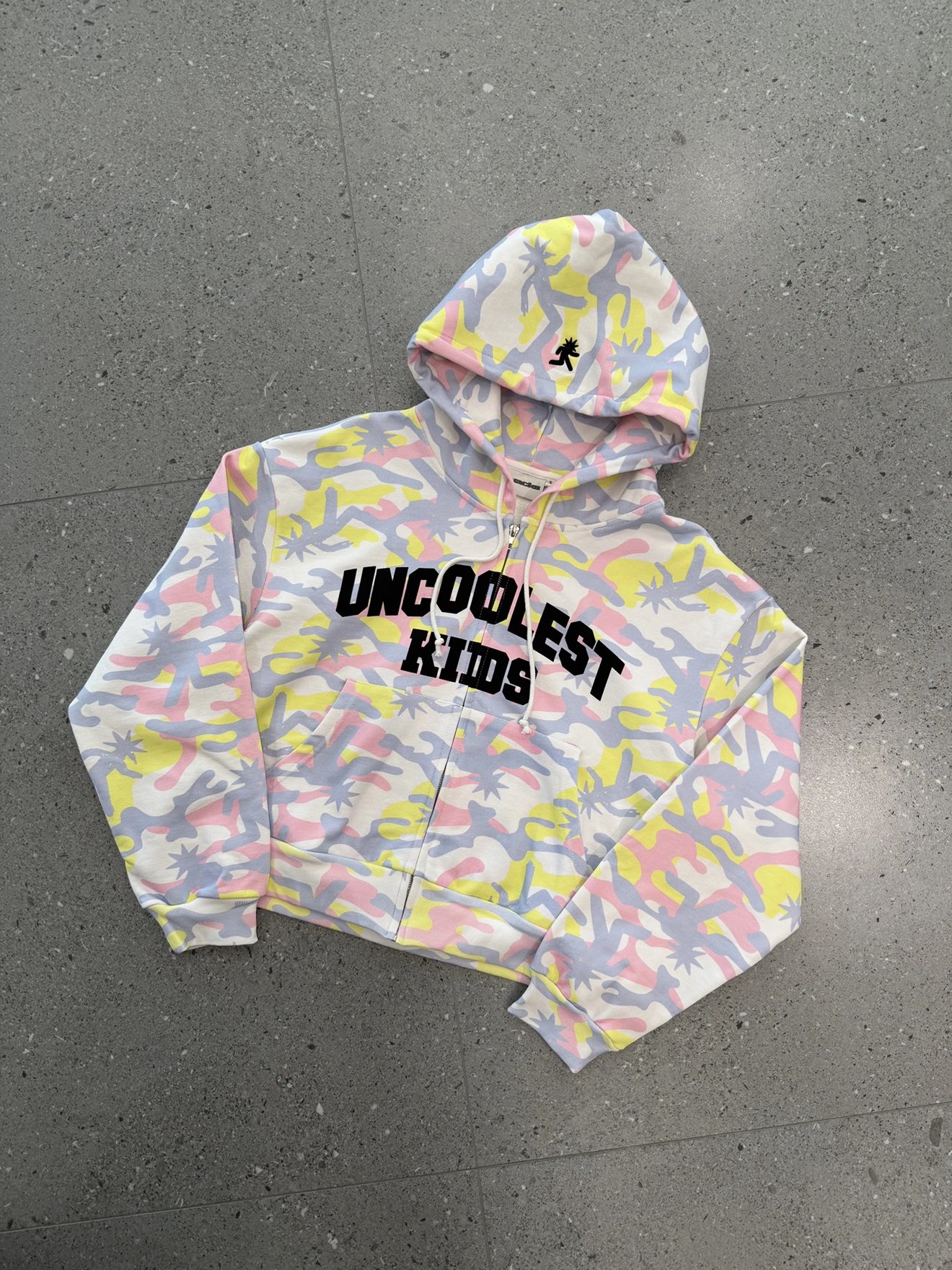 Uncoolest Kids Pastel Camo Print Zip-Up Hoodie