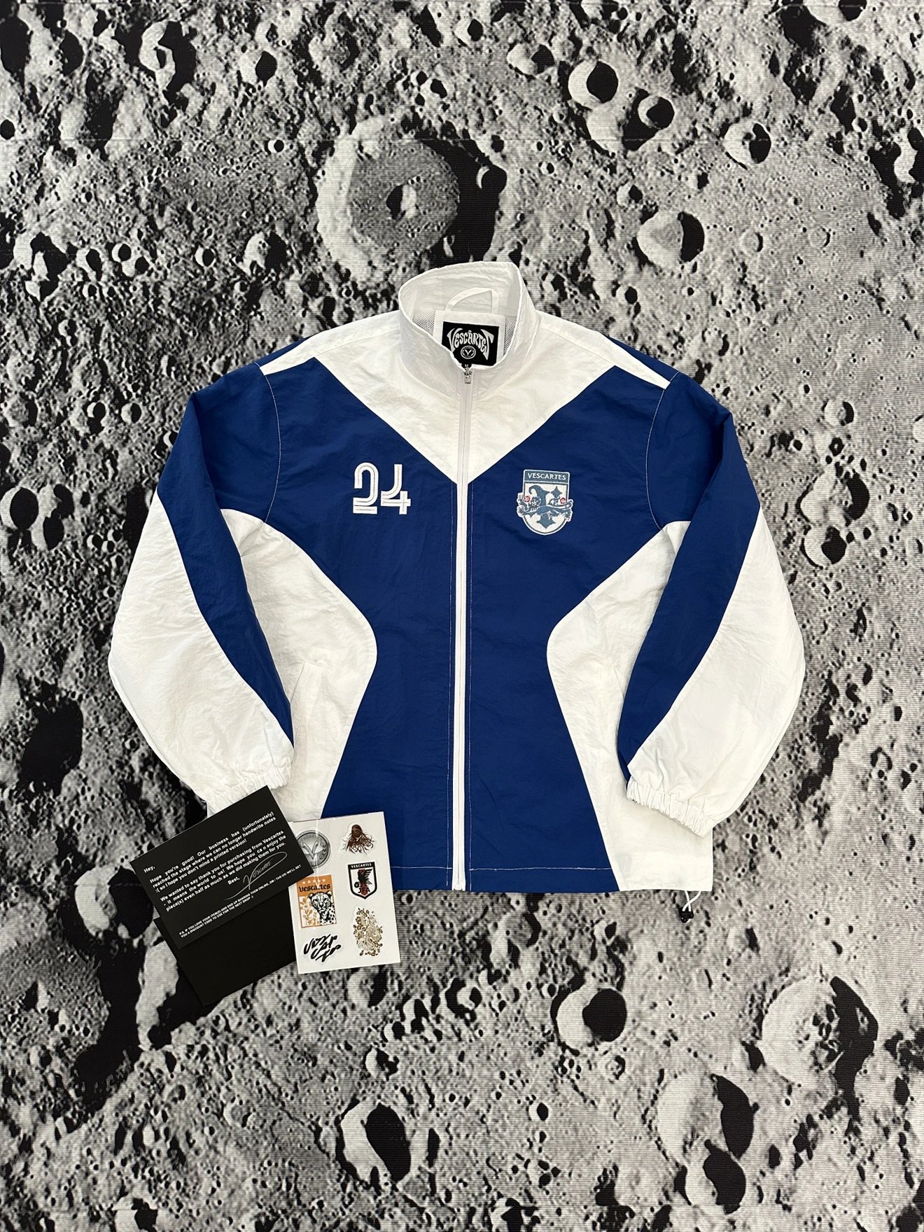 Vescartes Track Jacket Blue White Retro Sportswear