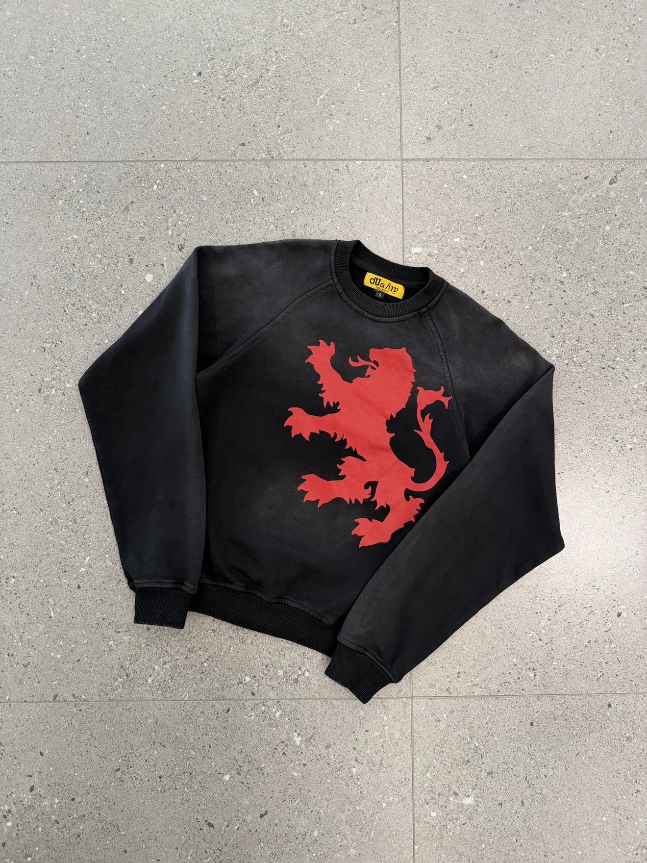 Dua Lipa Black Red Lion Graphic Crewneck Sweatshirt