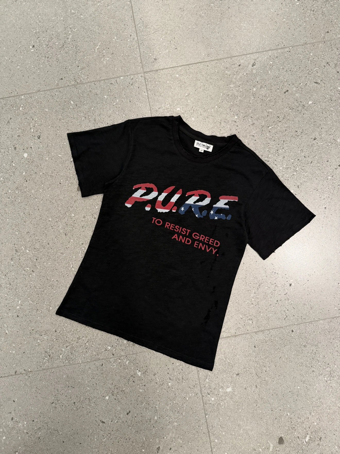 Idle Time P.U.R.E. Black Graphic Print T-Shirt