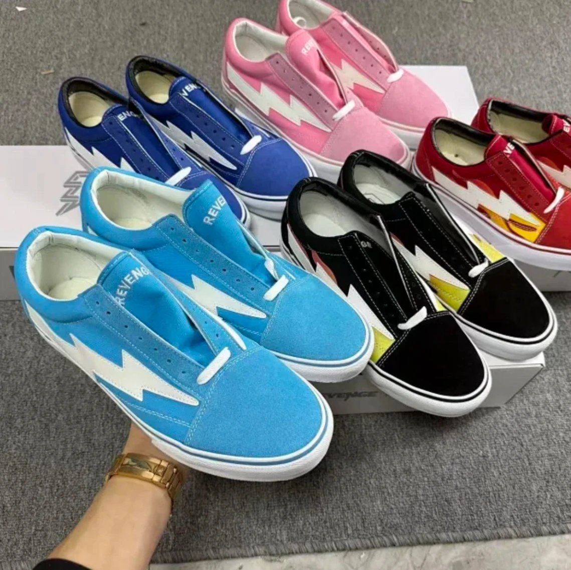 Revenge Lightning Bolt Slip-On Sneakers Skateboard Shoes