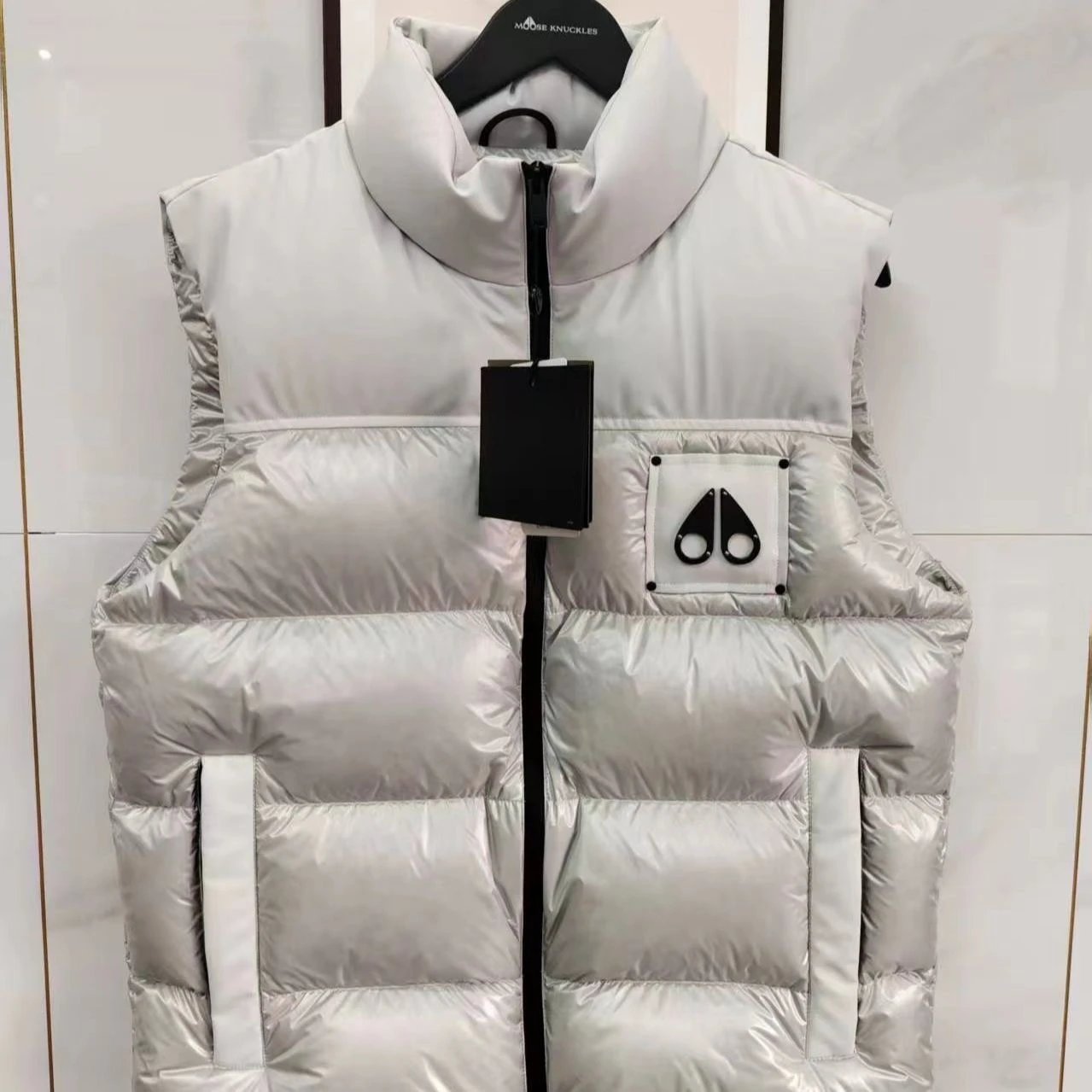 Moose Knuckles Puffer Vest Silver Metallic - 4