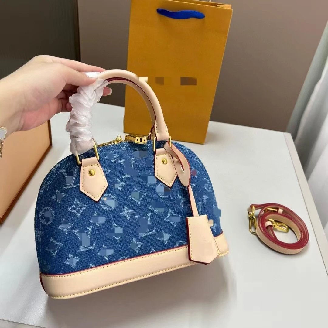 Blue Denim Monogram Mini Handbag