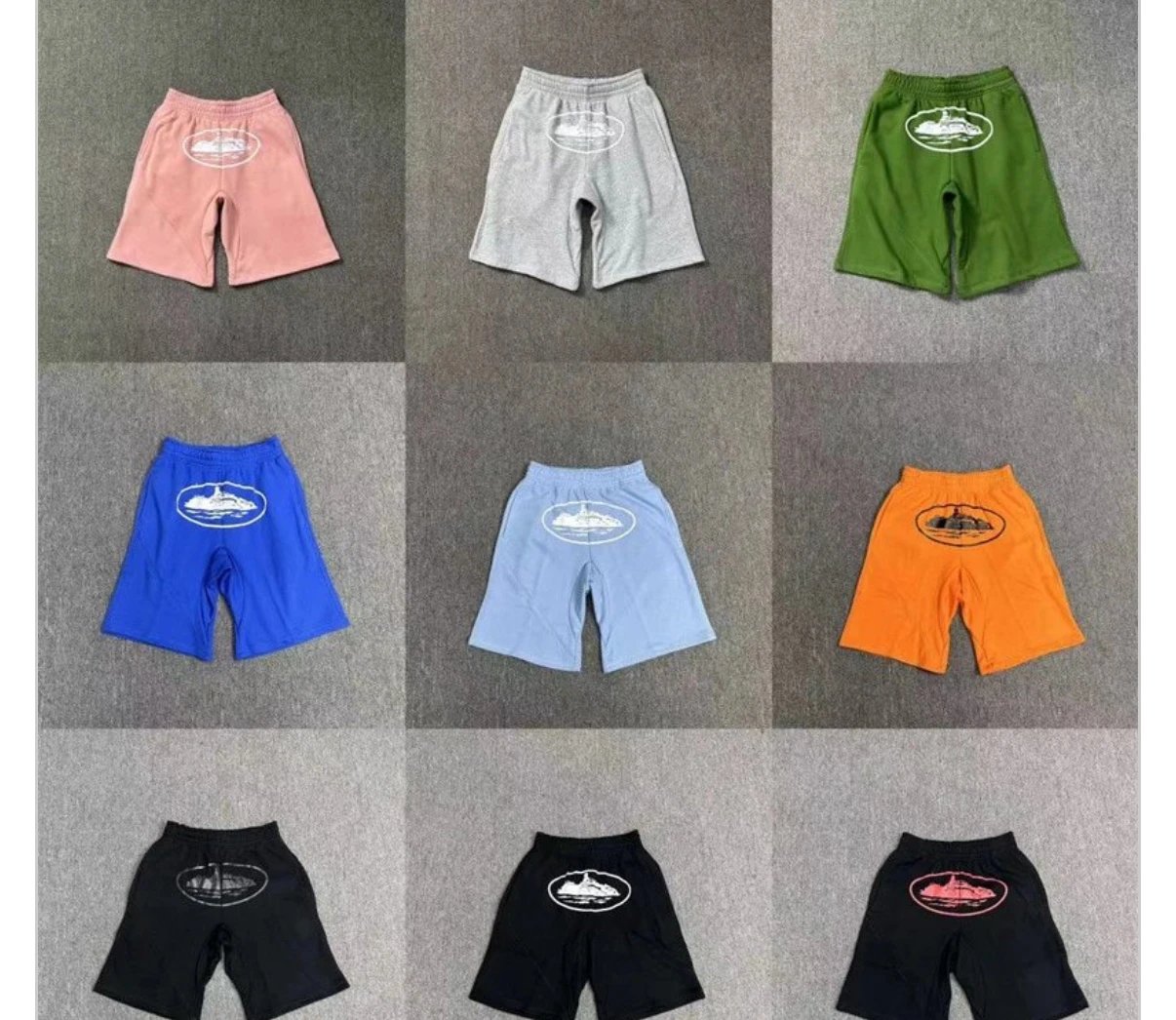 cor美式街头印花短裤恶魔岛夏季宽松五分裤男女运动休闲卫裤 - 135532