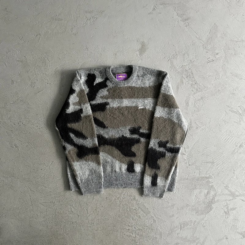 79¥ Mohair kmit sweater deep ocean camo