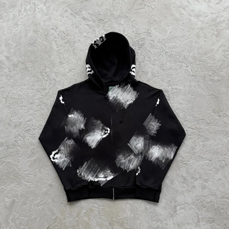 99¥Cor X DenTears Zip Up Hoodie -black