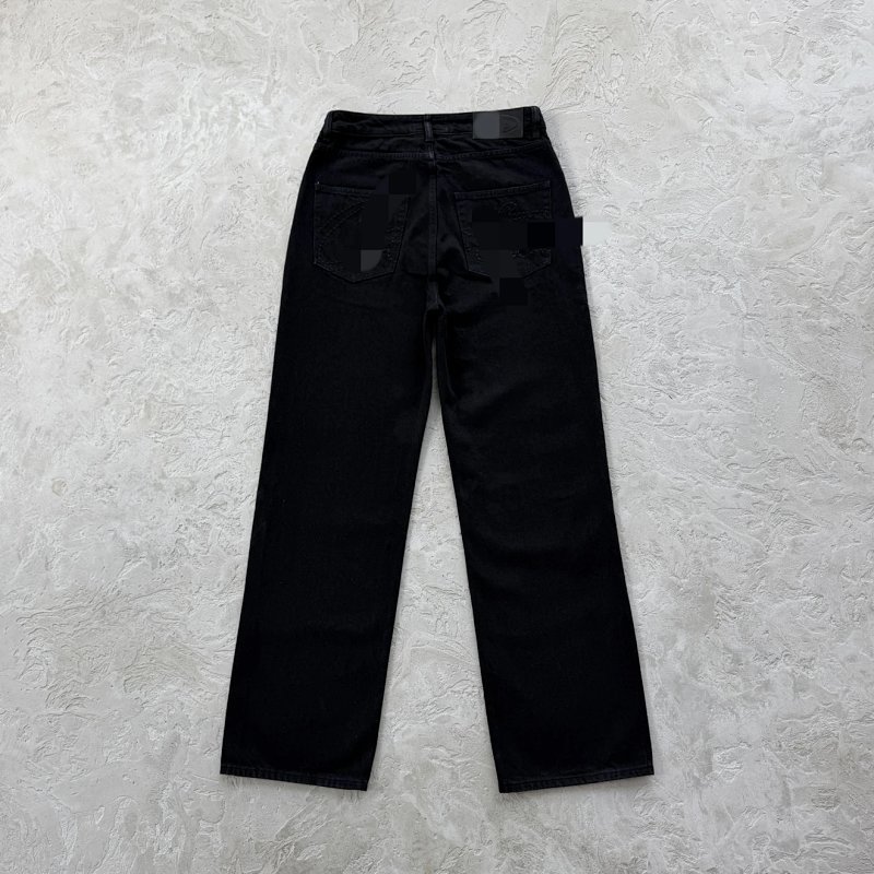 229¥ allstarz denim baggy jeans -triple black