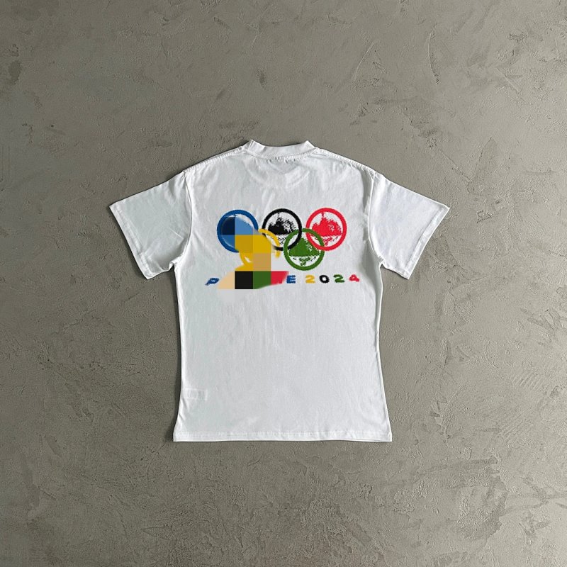35¥2024 Olympic Rings Short Sleeve-White