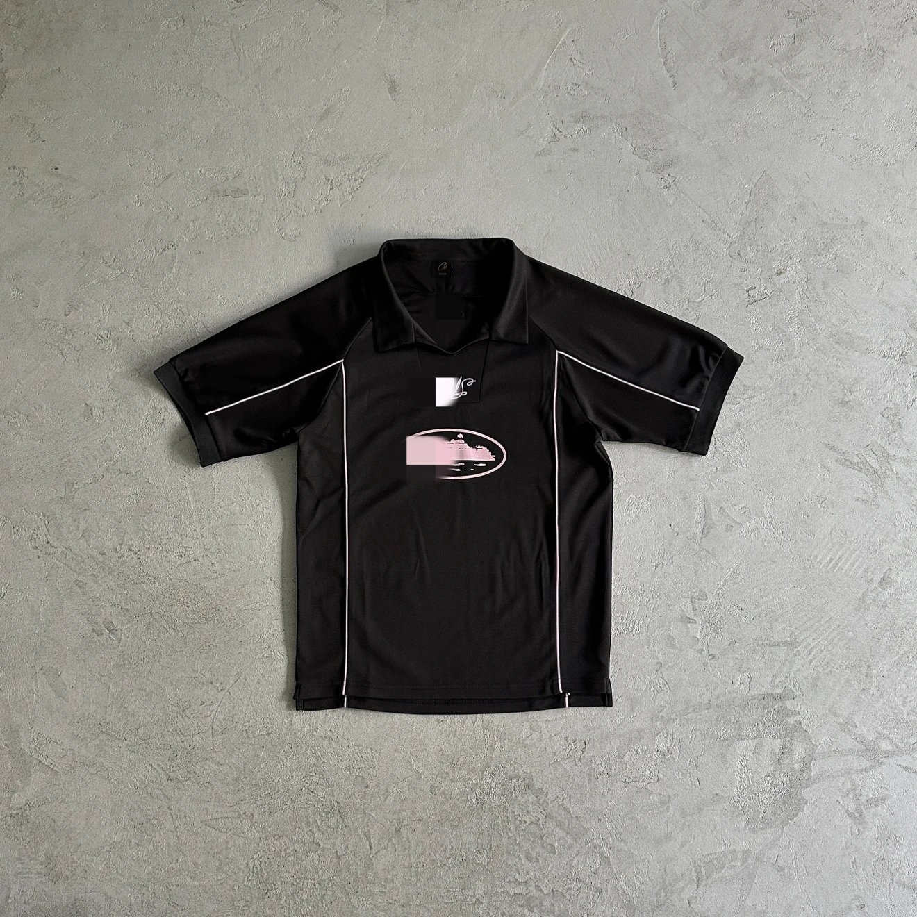 Evil Turn-down Collar Embroidered Baseball Jersey