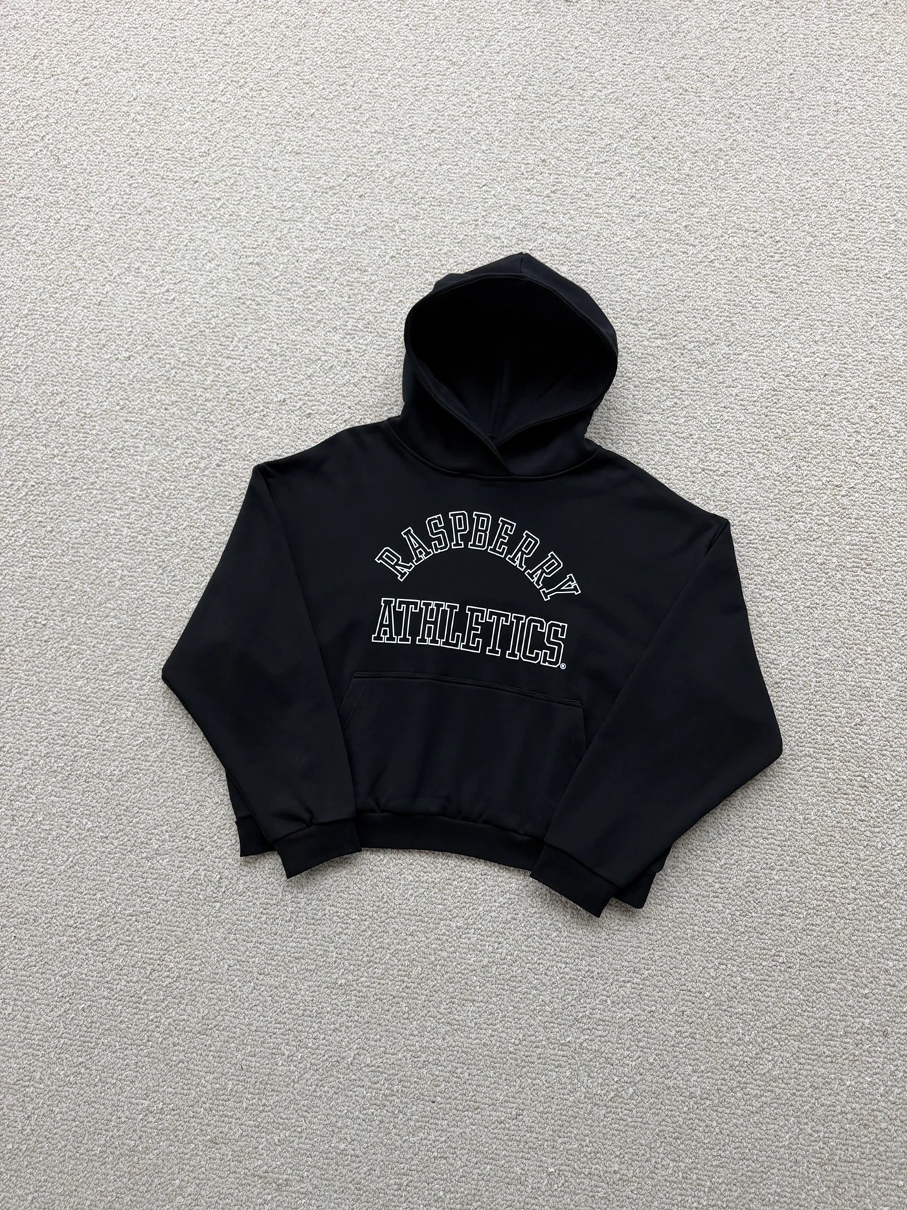 GV letter printed hoodie in black