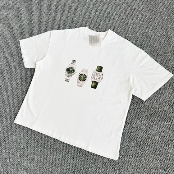 L-Exp watch short sleeved white tee