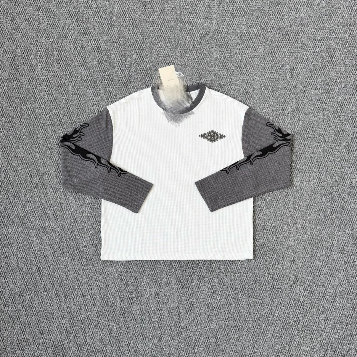 DE Waffle Splicing Long Sleeve T