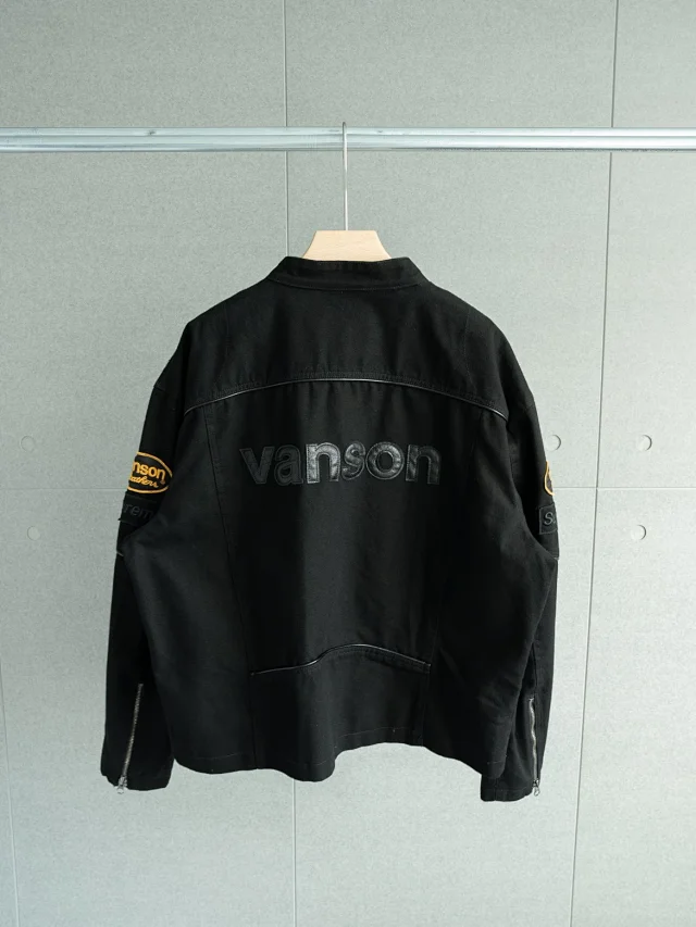 Vanson Leathers Jackets Supreme Collaboration Zip-Up Motorcycle Jacket product detail image 5