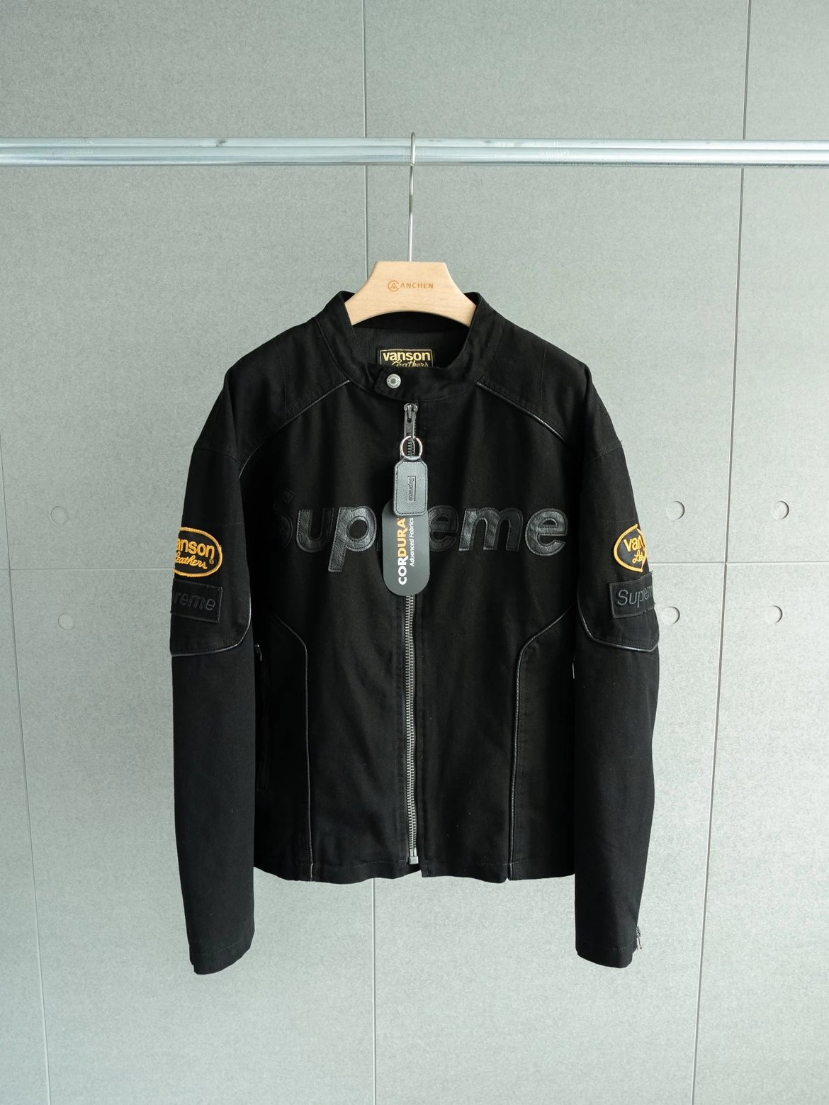 Vanson Leathers Jackets Supreme Collaboration Zip-Up Motorcycle Jacket image 3