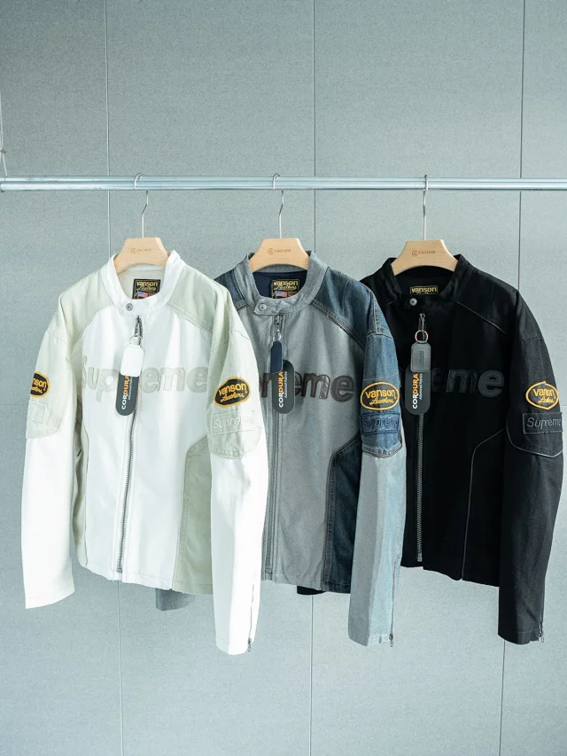 Vanson Leathers Jackets Supreme Collaboration Zip-Up Motorcycle Jacket product detail image 1