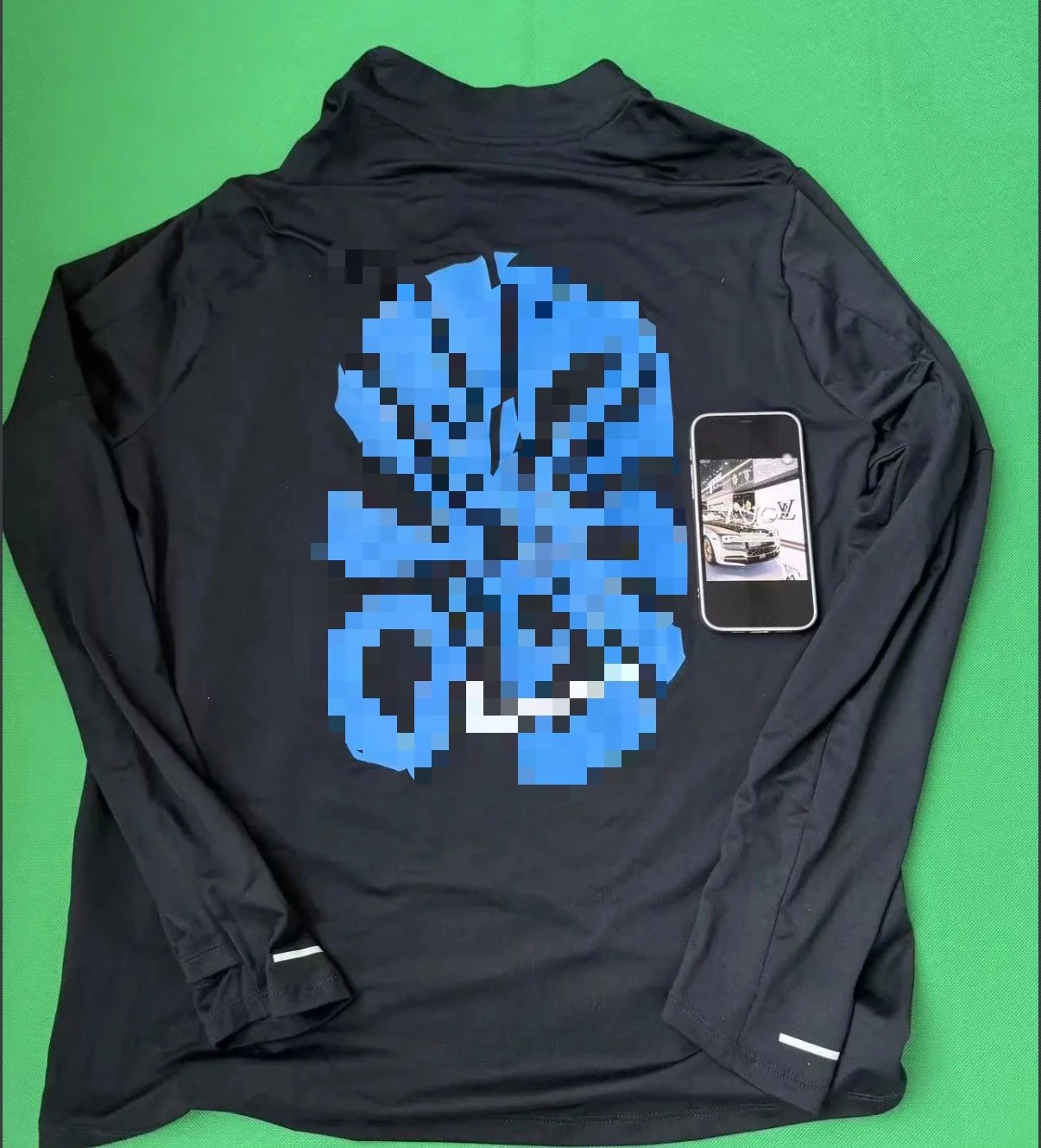 Blue printed long sleeved shirt