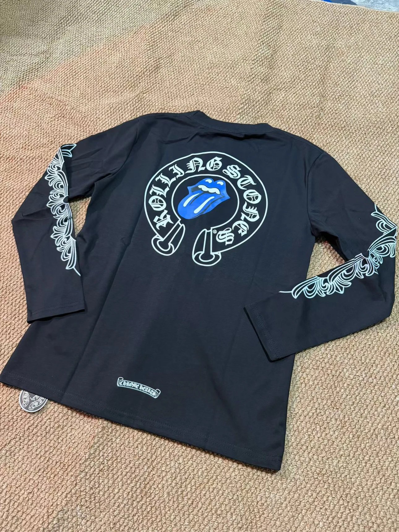 【现货秒发】Chrome Hearts x Rolling Stones联名长袖T恤 黑色款