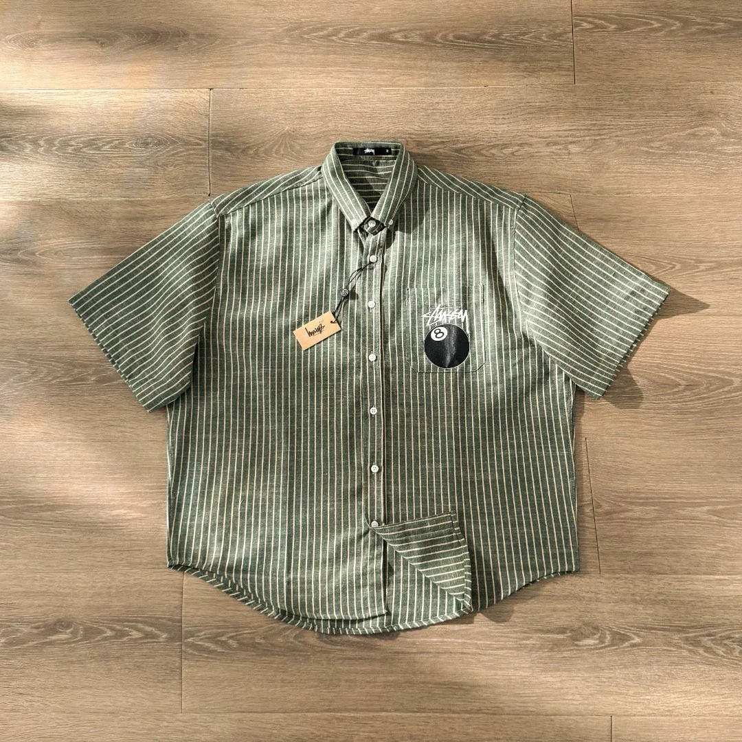 Original production Stussy Stussy spring and summer light style classic striped printed short-sleeve