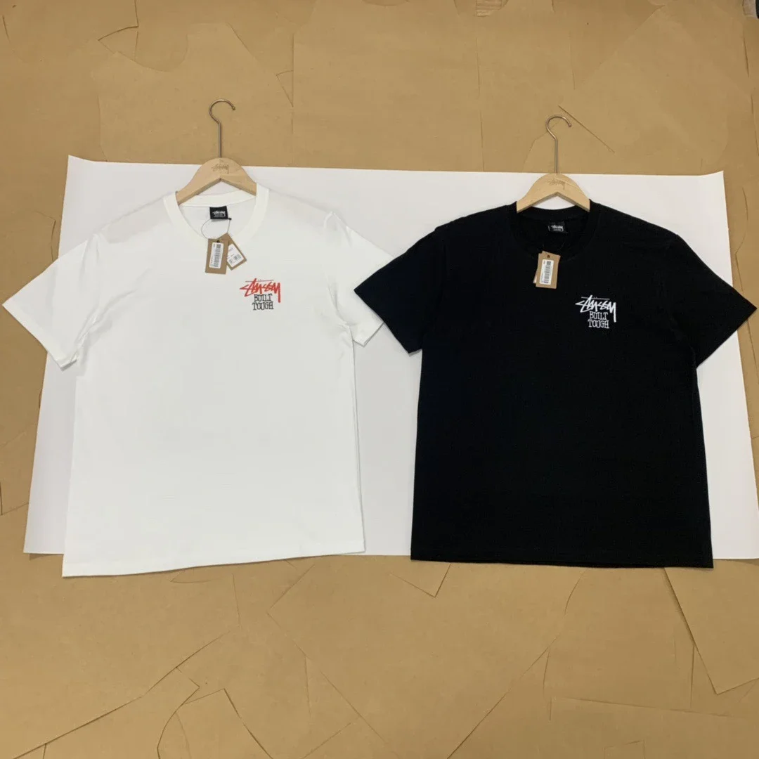 Original production 25ss STUSSY cursive logo bear pattern round neck printed short-sleeved STUSSY or