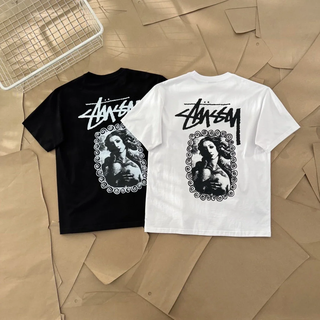 Original production 25SS Stussy character limited series Mona Lisa printed short-sleeved T-shirt TEE